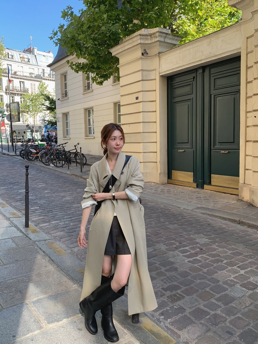 mare stripe-lining trench coat-2col