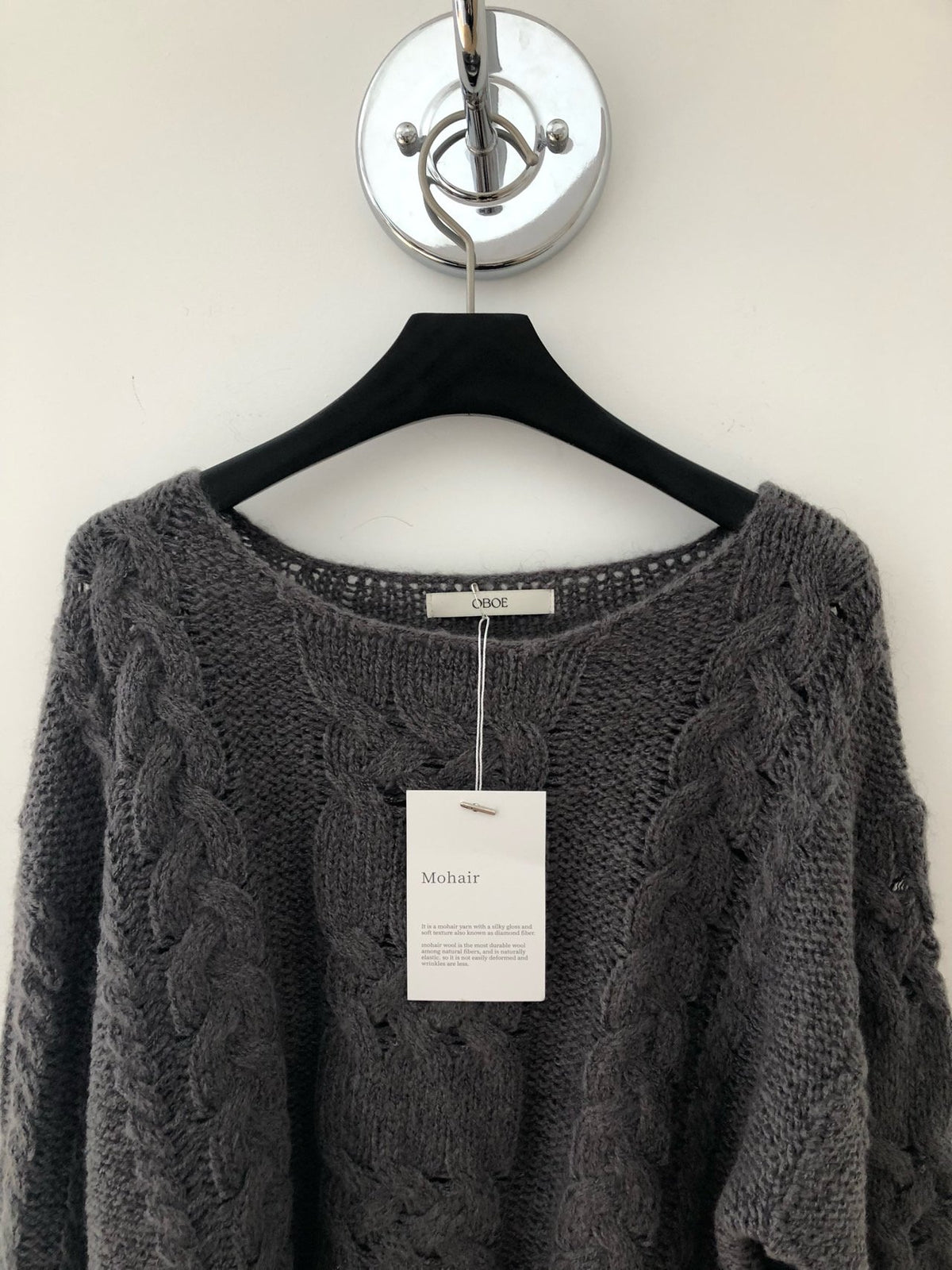 mohair cable knit-2col