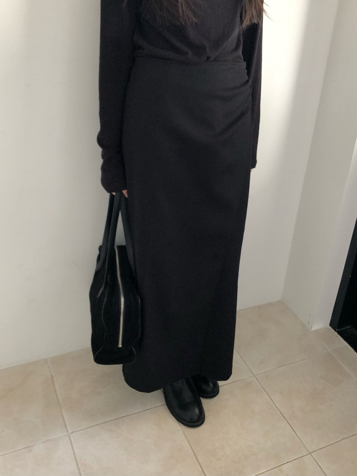 ched shirring skirt-2col