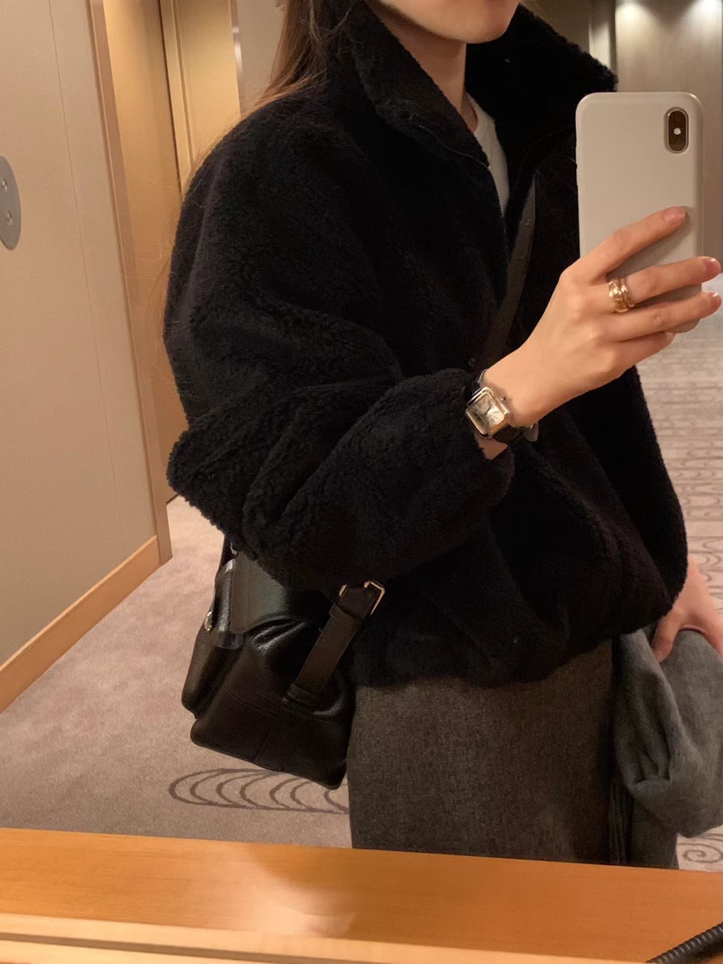 Ounce classic herringbone wool midi skirt-2col