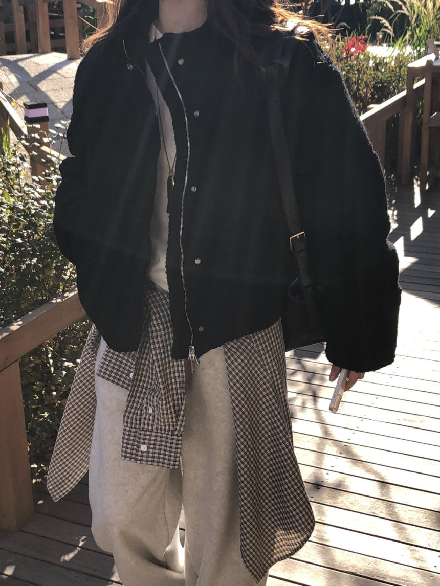 Bigben alpaca tweed duckdown short padding-2col