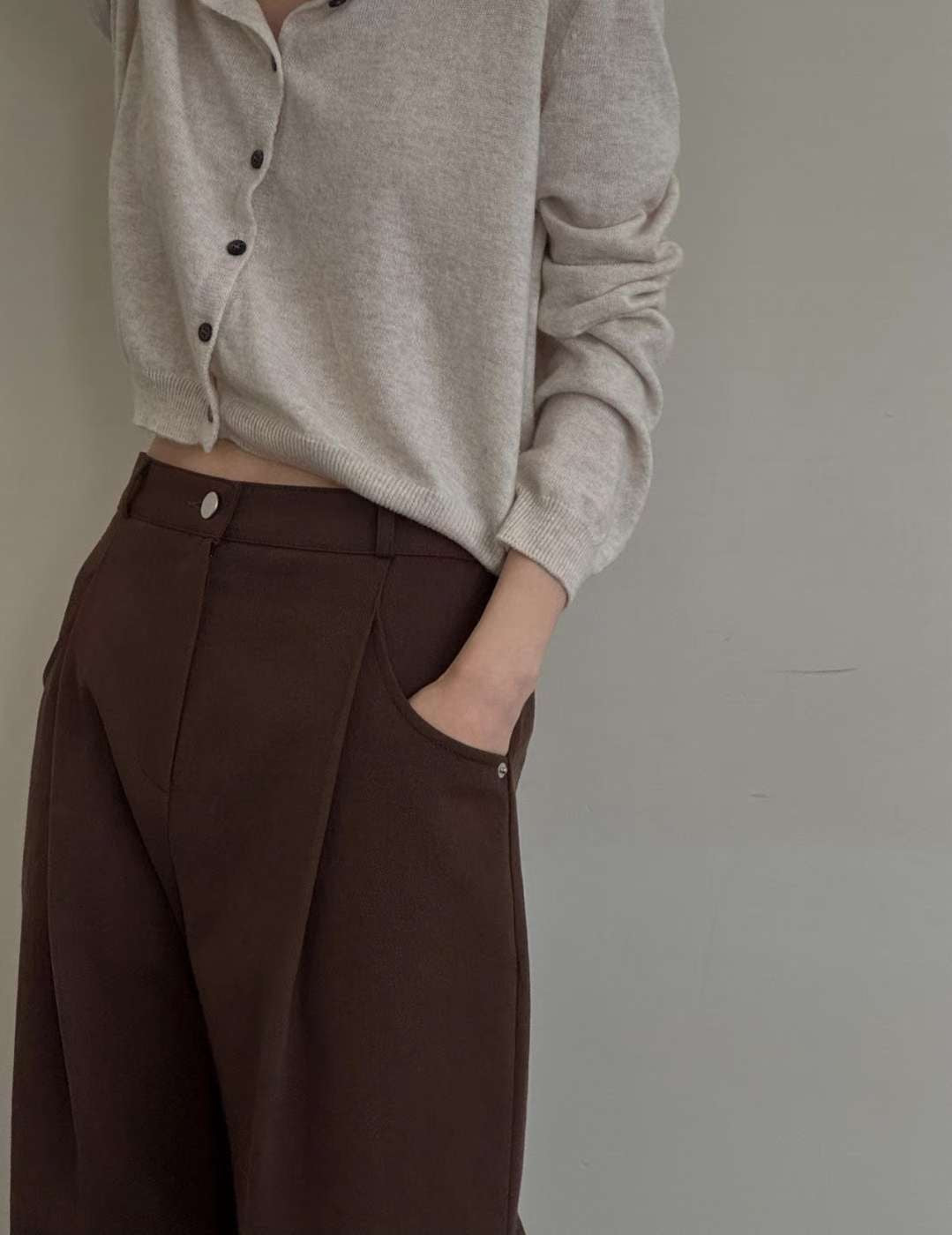 cotton return pants-3col
