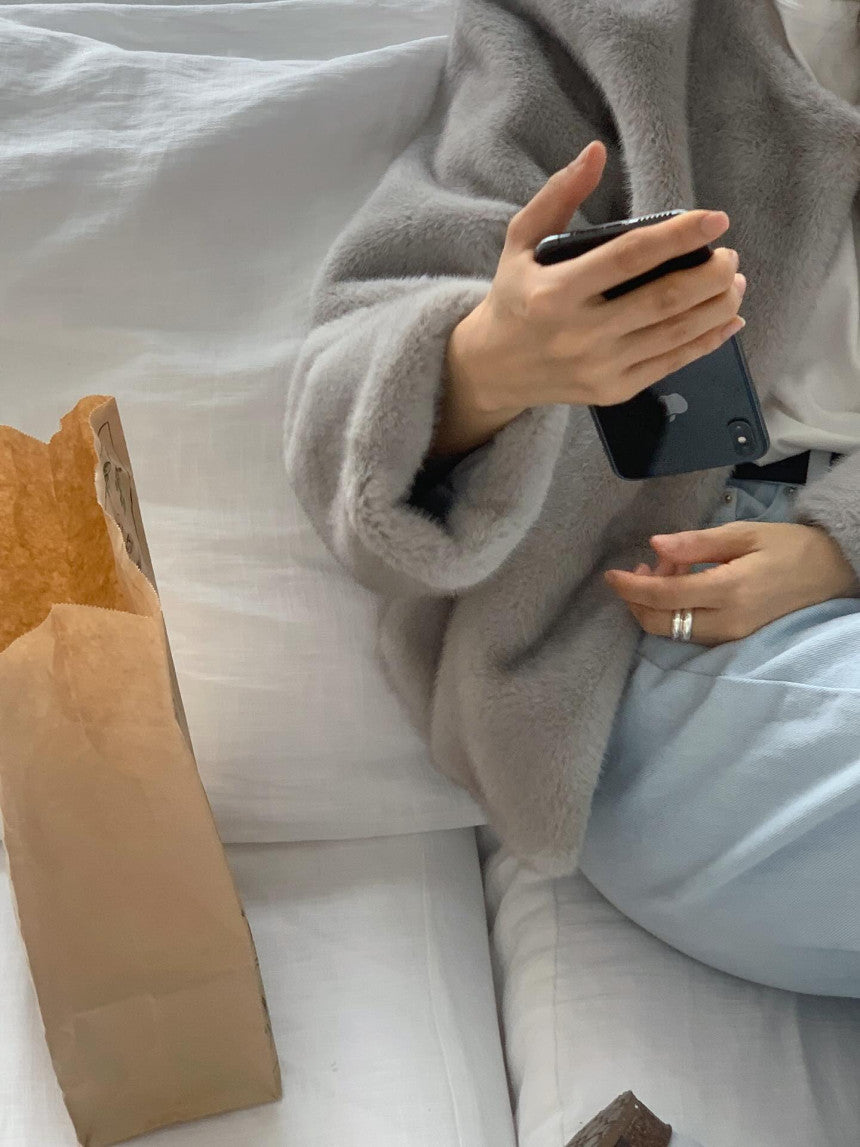 liter sand mink fur jacket-2col