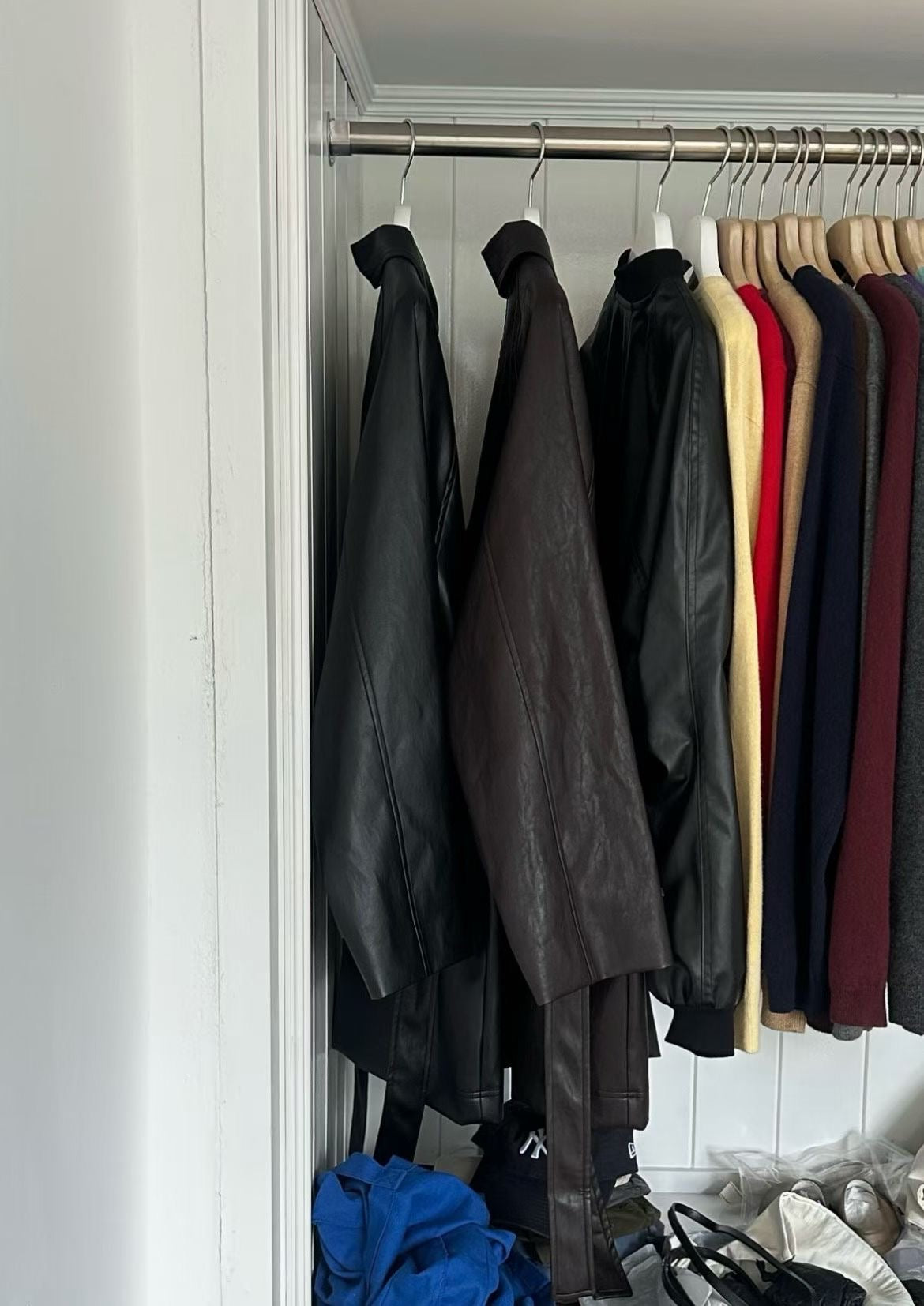Leather half coat-2col