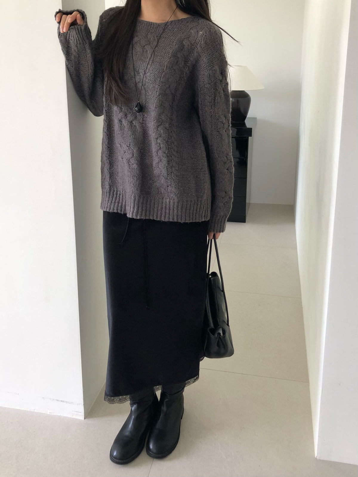 rendy velvet skirt-2col