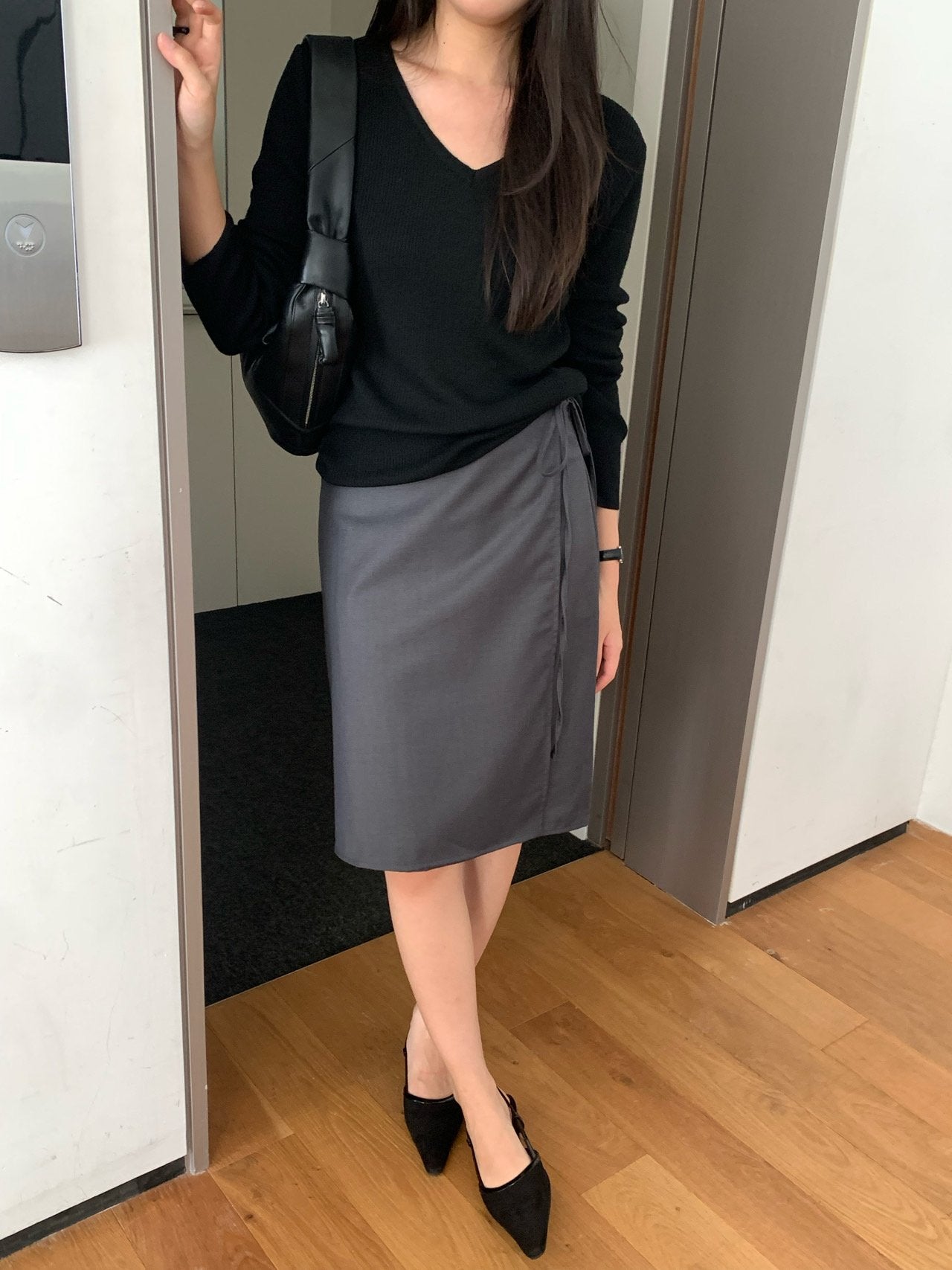 Sandy wrap skirt-2col
