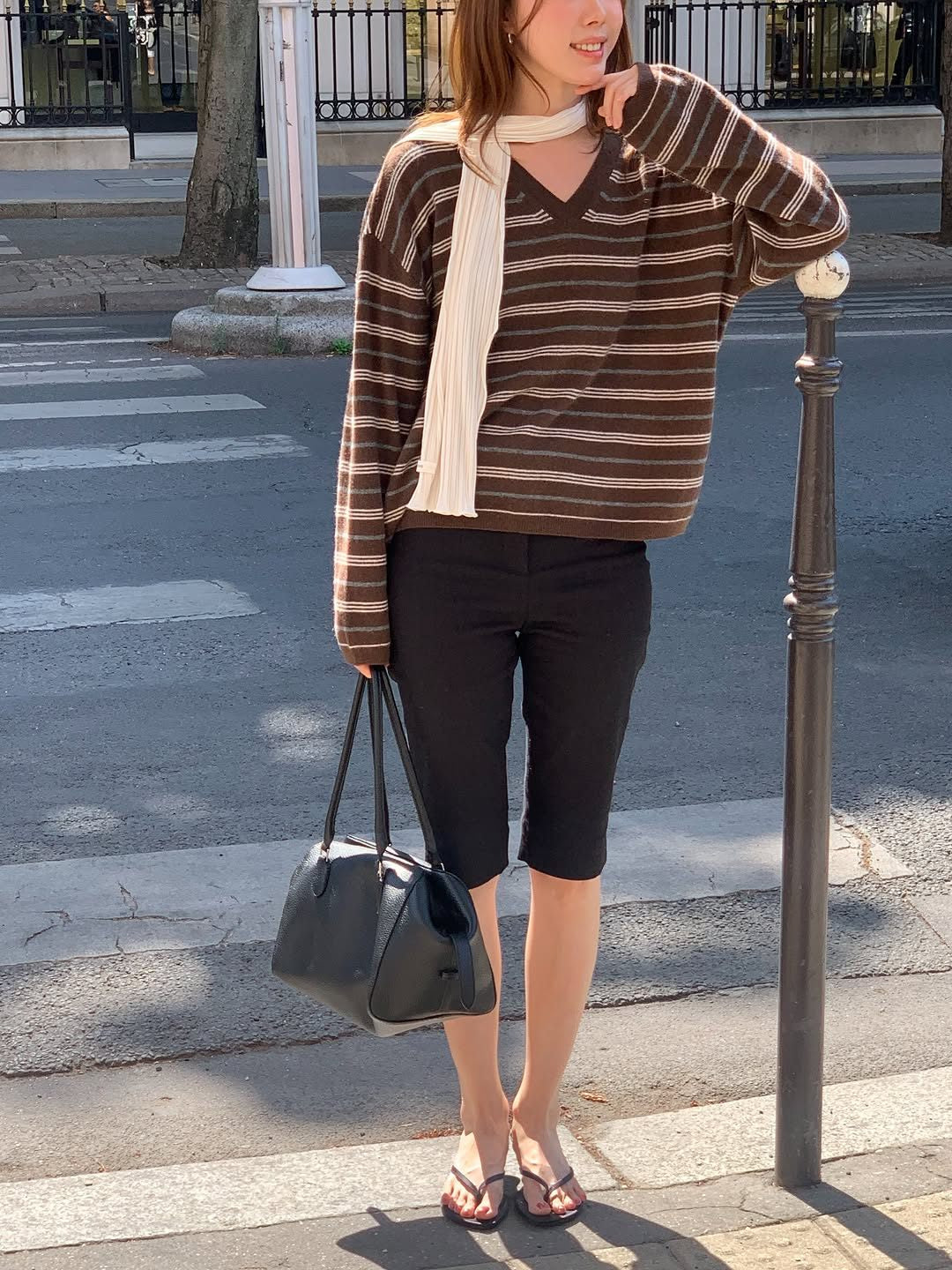 More cashmere stripe knit-2col
