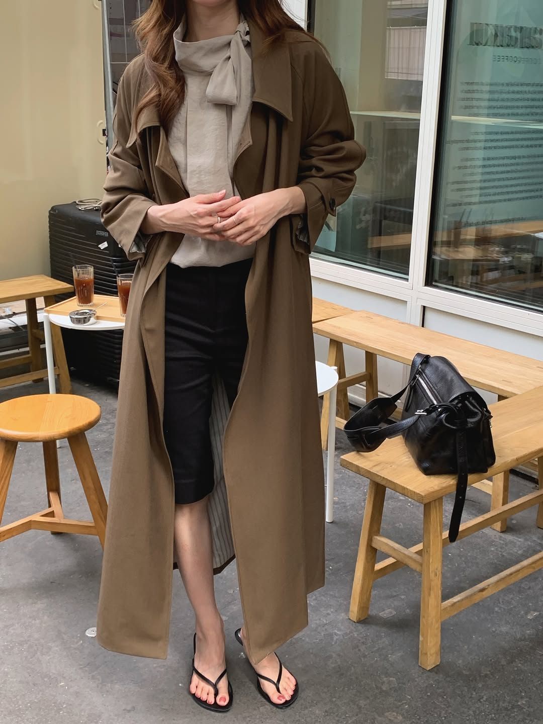 mare stripe-lining trench coat-2col