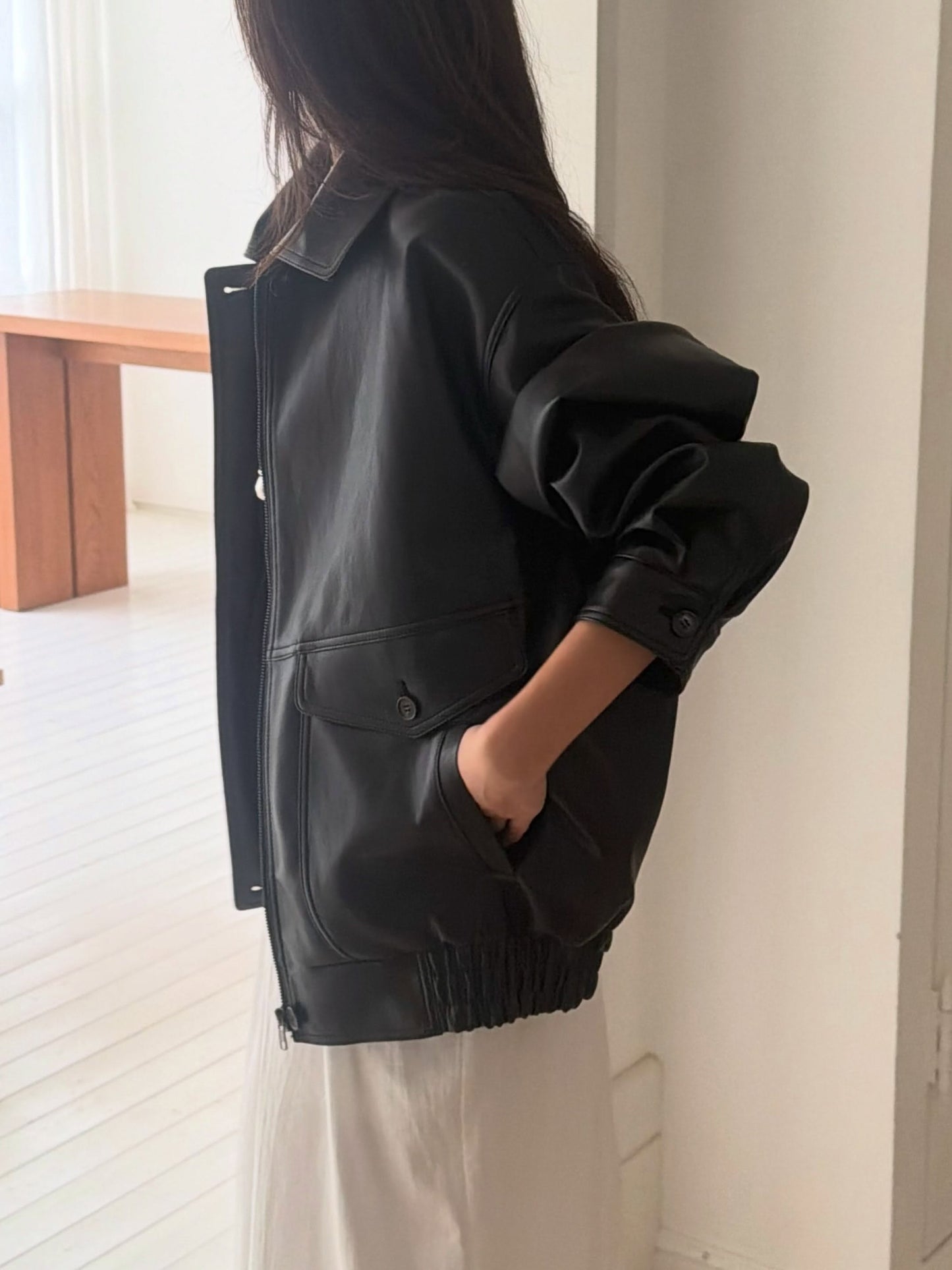 mone leather jacket