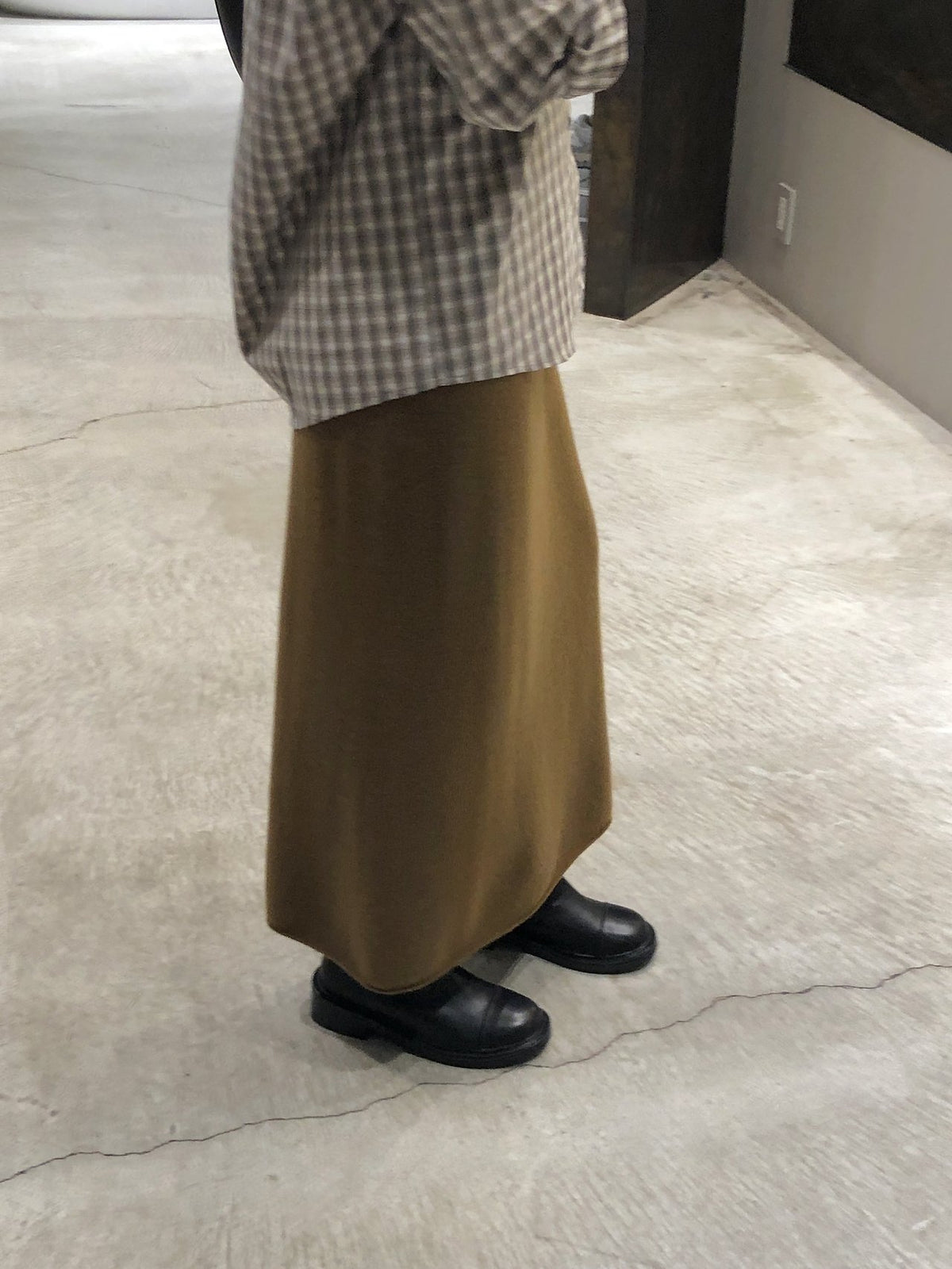 amel wholegarment cashmere long skirt-3col