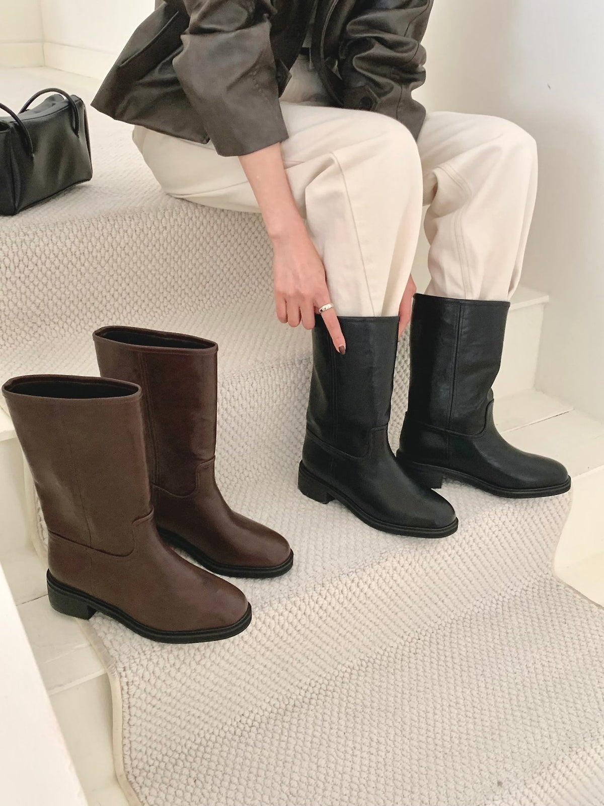 Vintage mid boots-2col