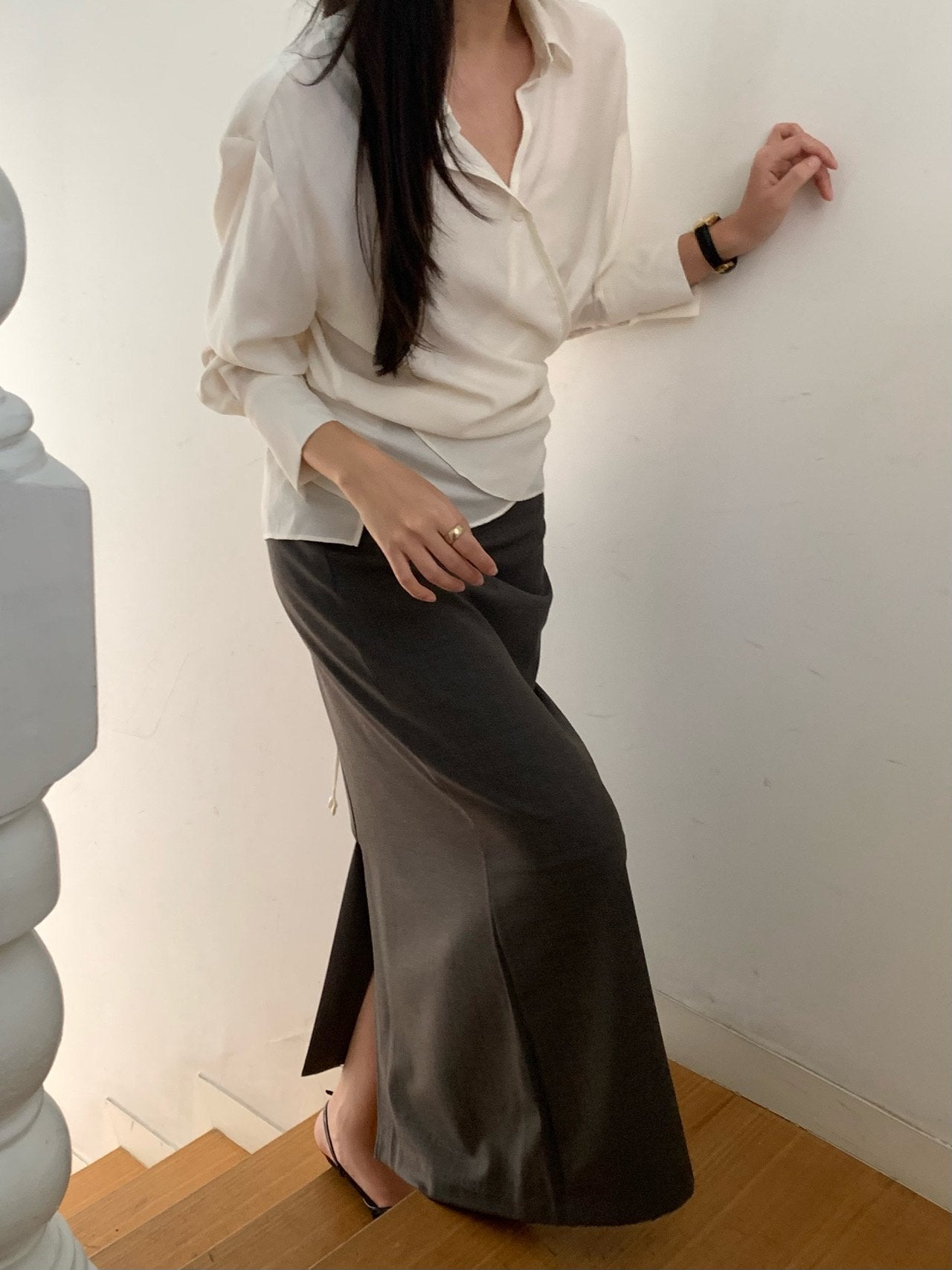 Meli wrap blouse-2col