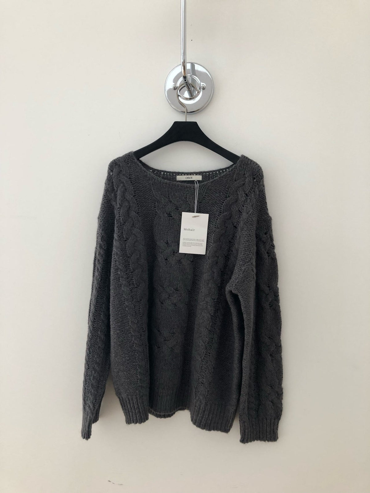 mohair cable knit-2col