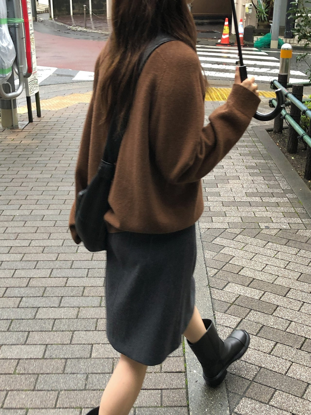 riena wool wrap skirt-2col
