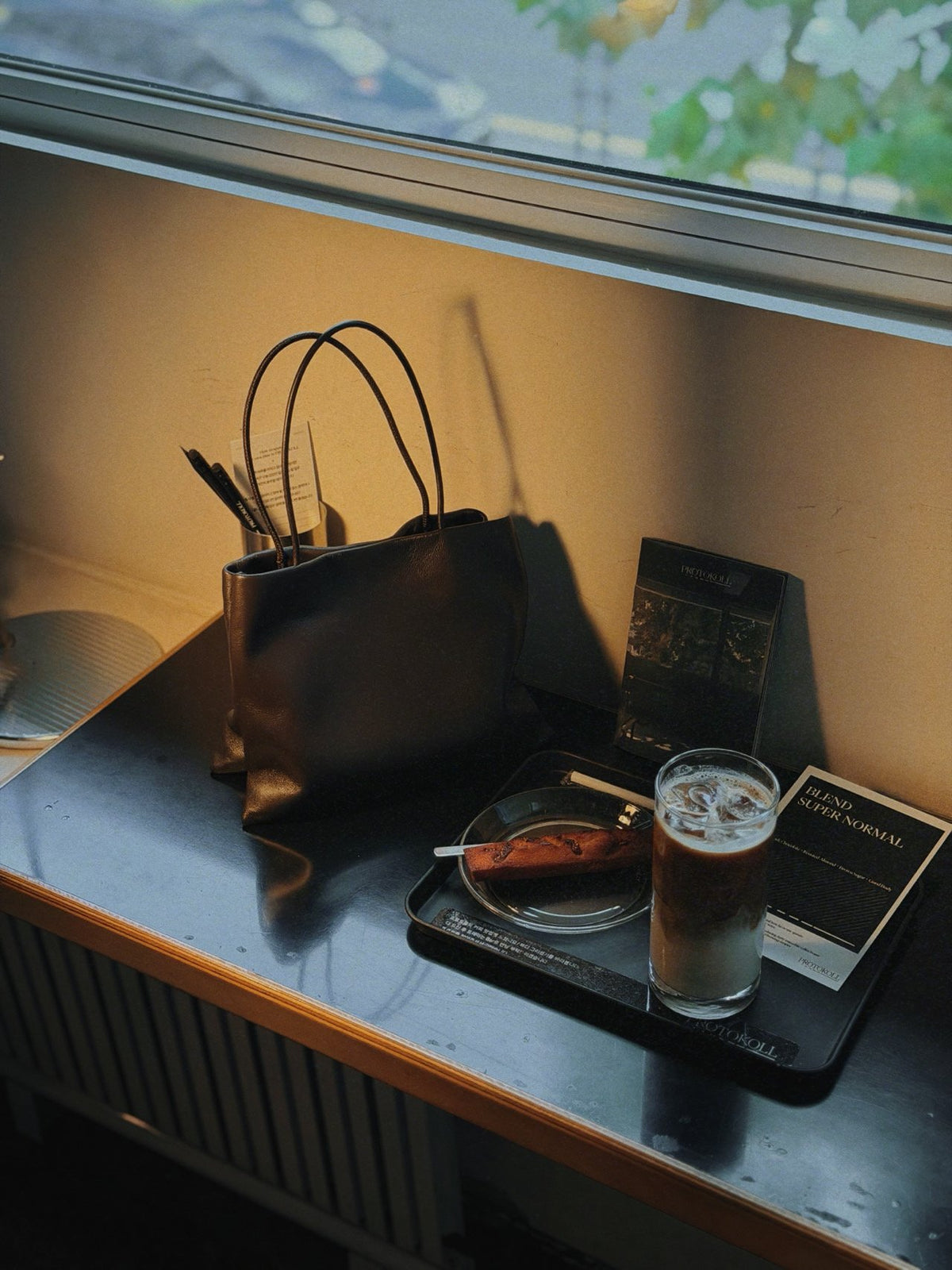Lamb leather laptop bag