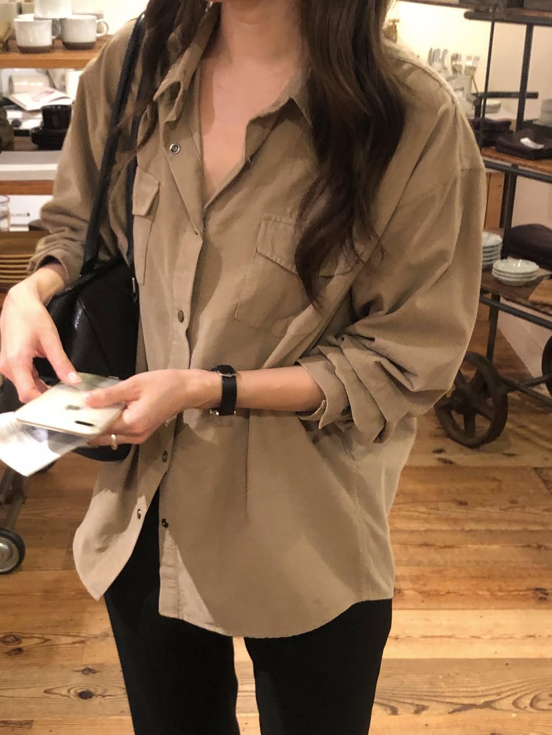 frey corduroy washed pocket shirt-3col