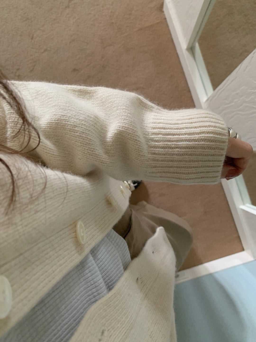 merino wool boxy cardigan-4col