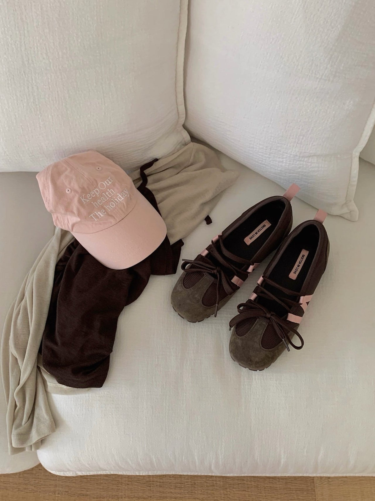 rose ribbon sneakers-2col