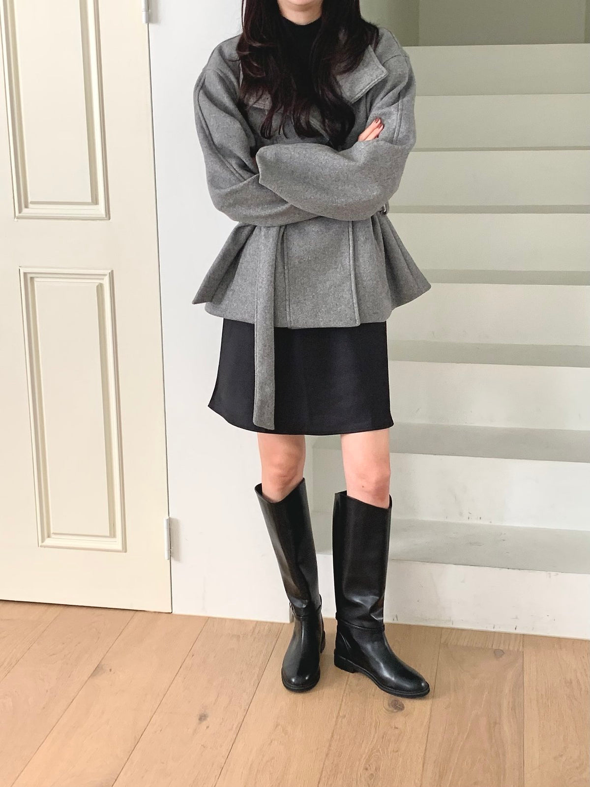 Ankle Detail Long Boots-2col