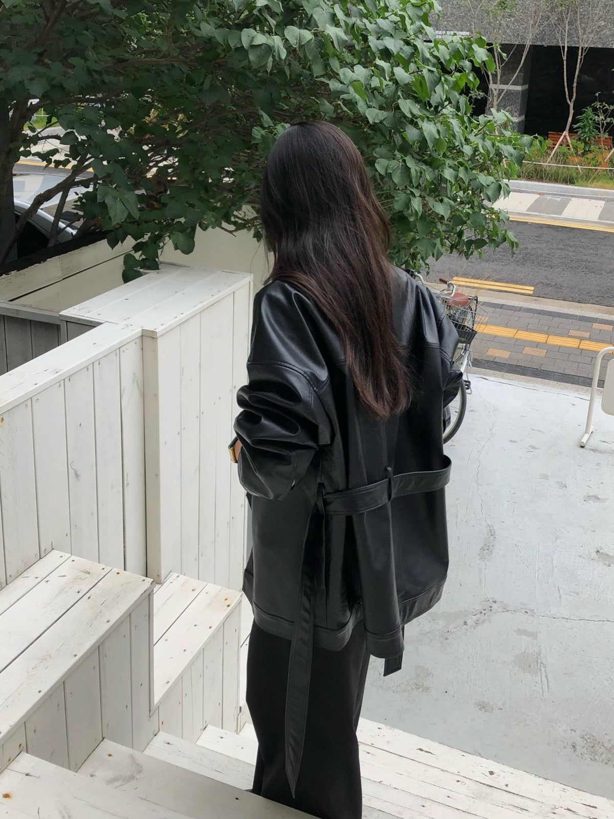 paris half leather jacket