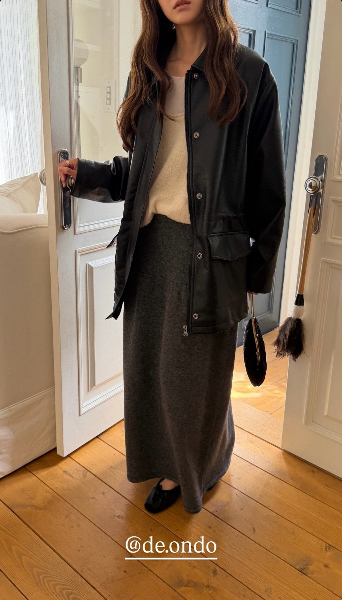Deondo leather field jacket-2col