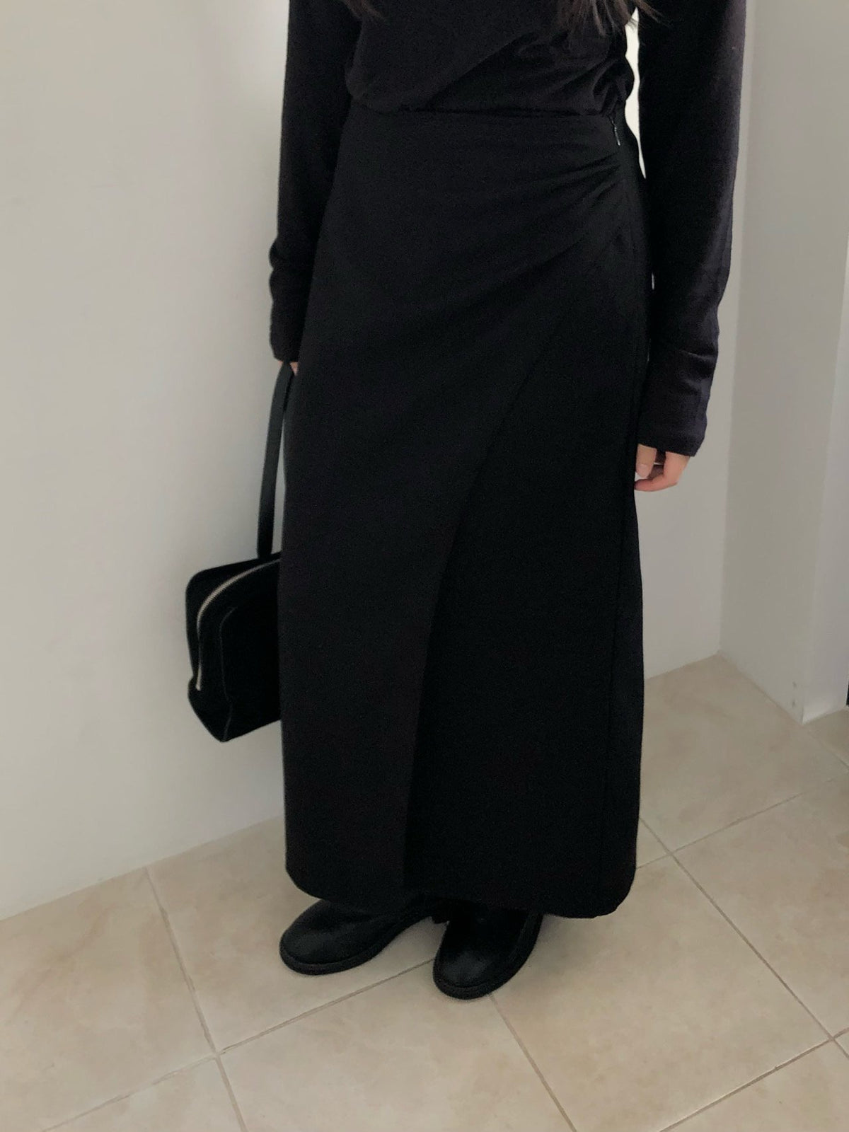 ched shirring skirt-2col