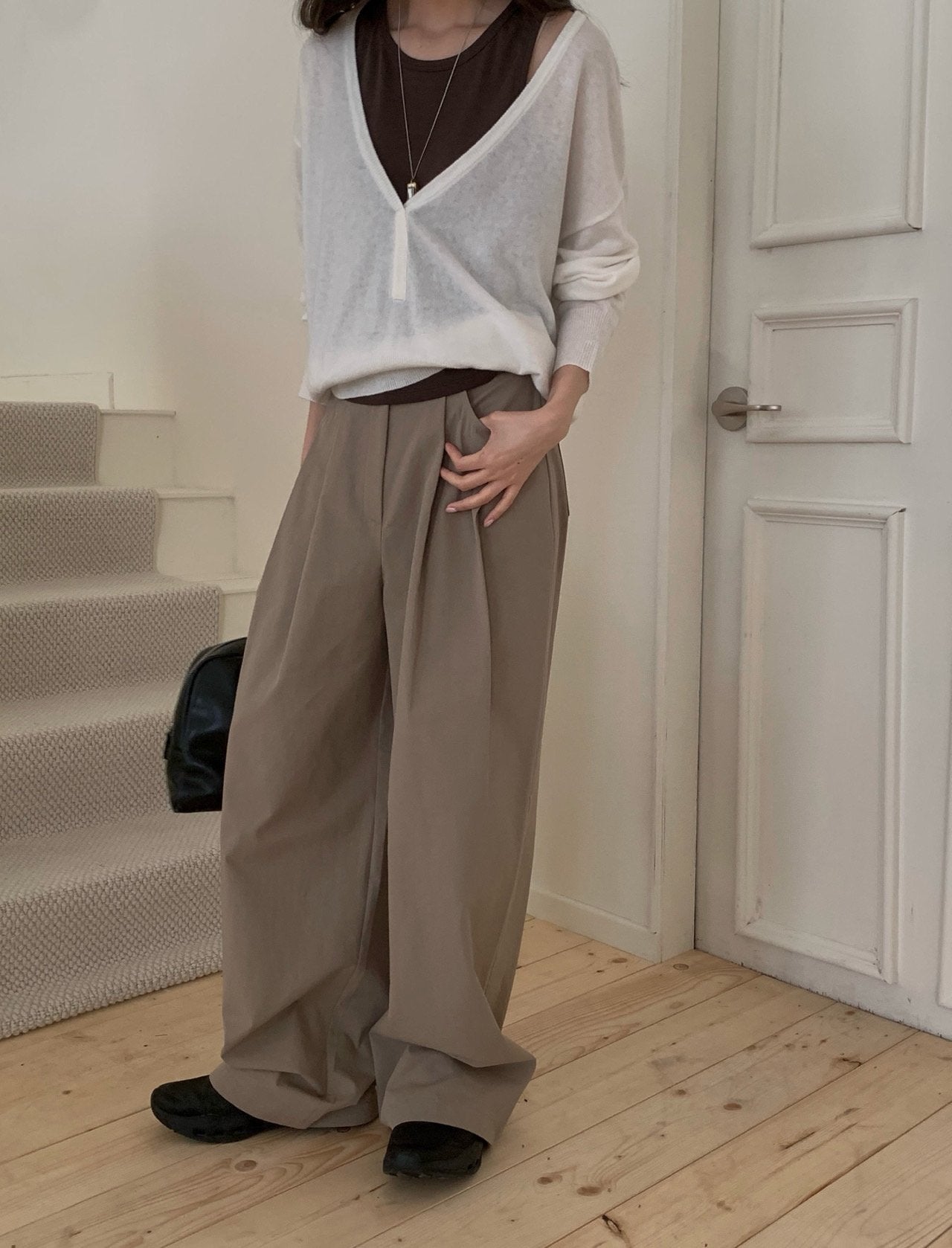tony cotton pants-2col