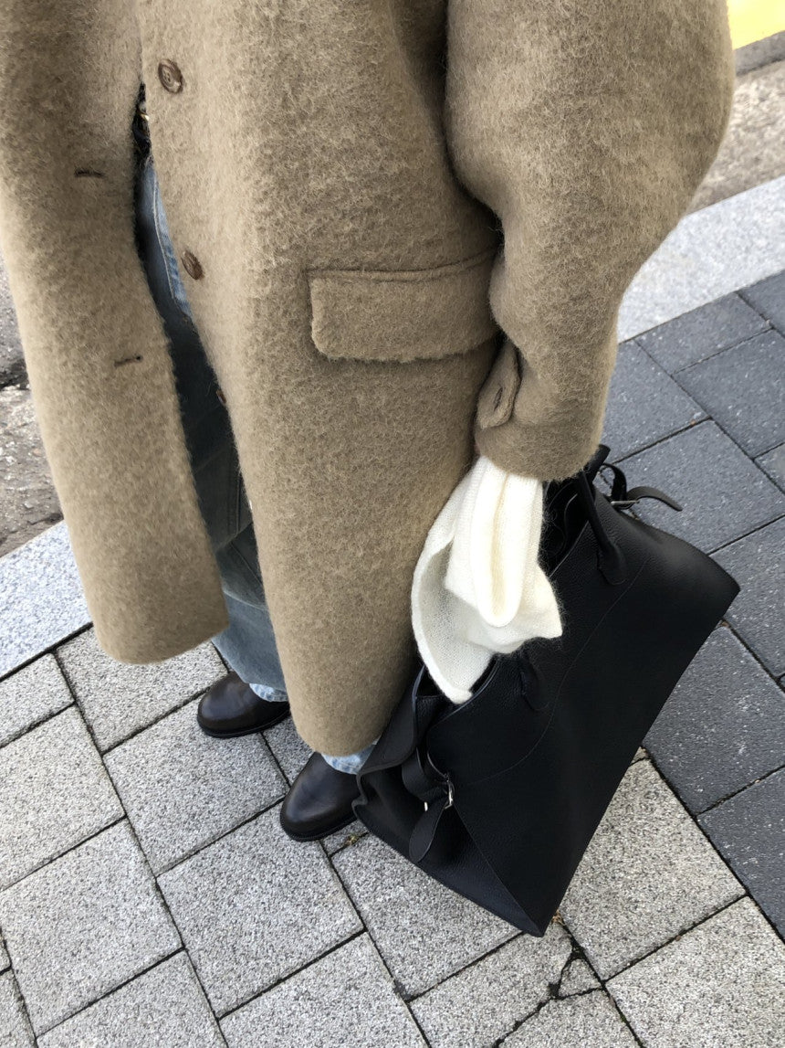 Lea alpaca handmade coat-2col