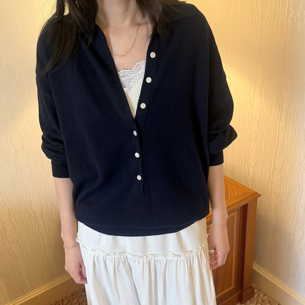 loen cash collar knit-2col