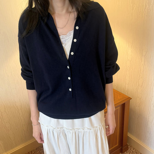loen cash collar knit-2col
