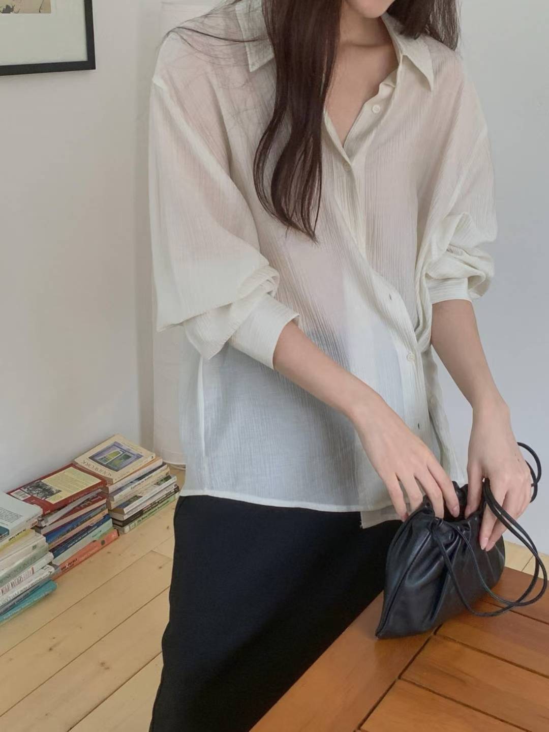 pleats 2way blouse-3col