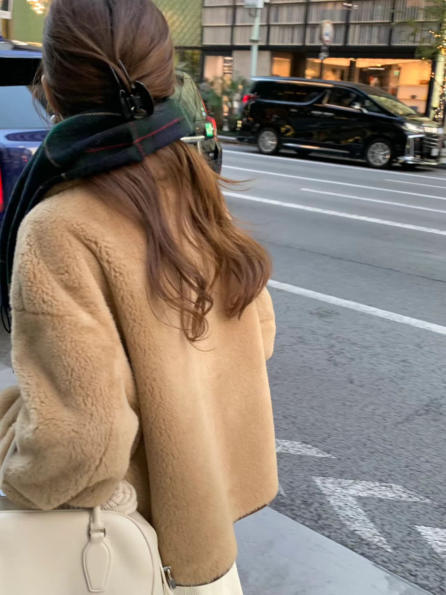 Ounce check wool muffler-3col