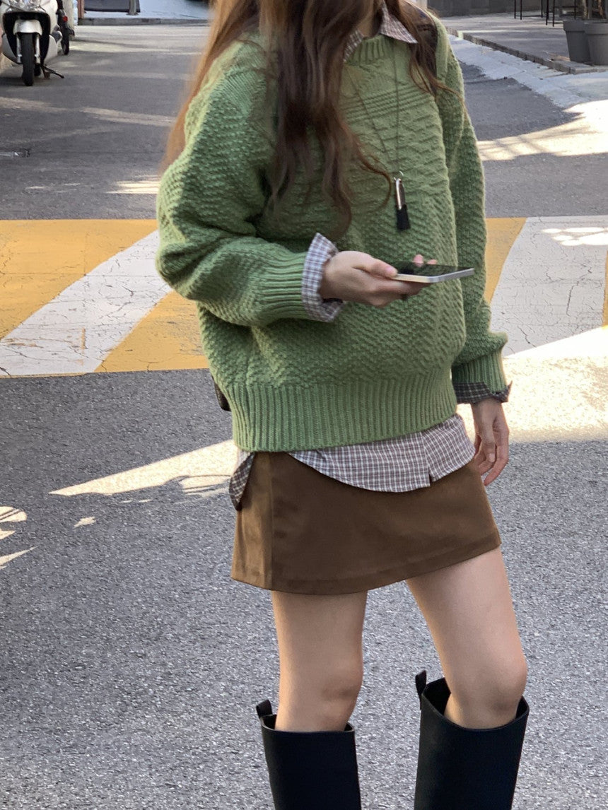 Eirin suede mini skirt-2col