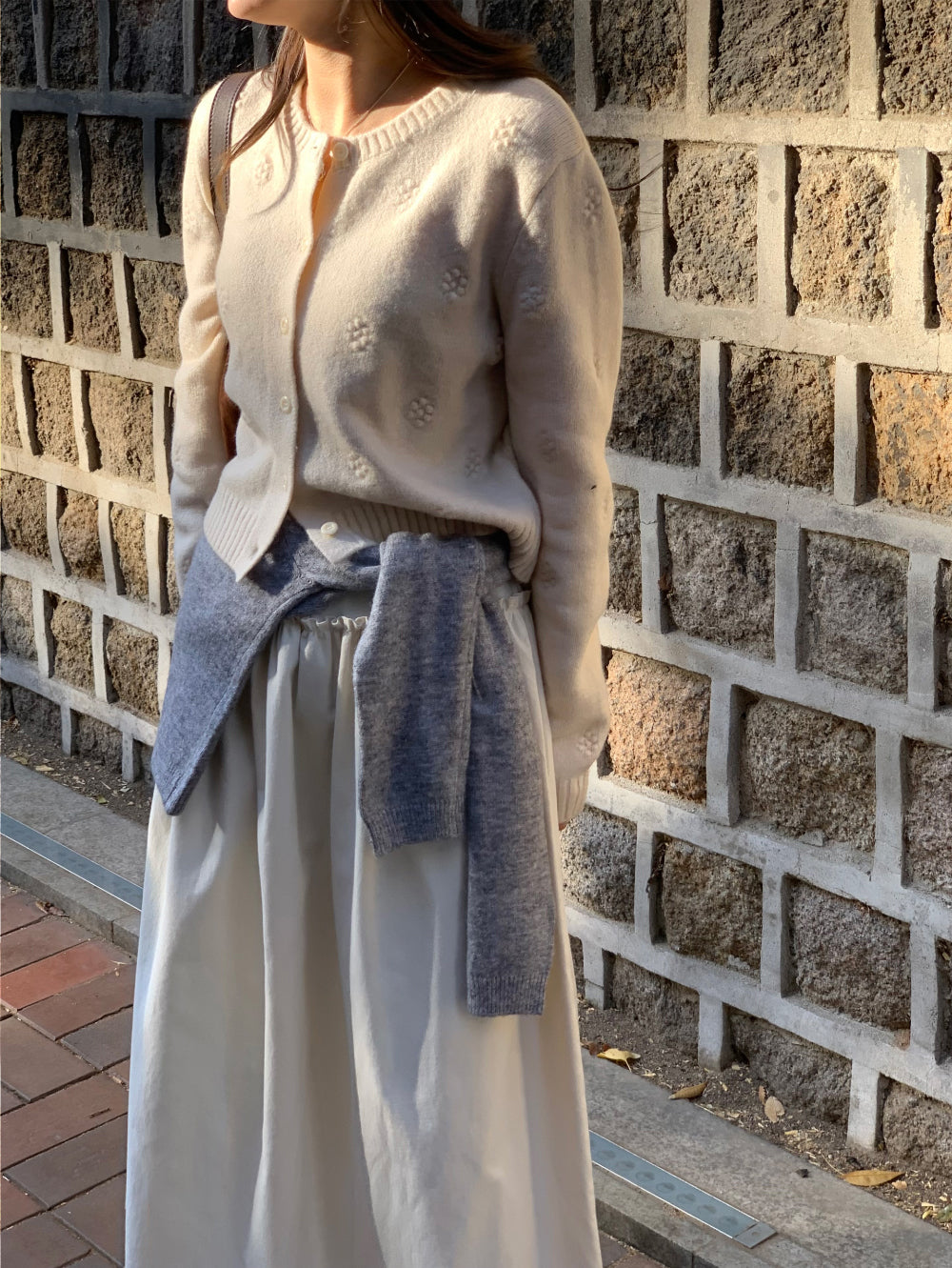 Bubble flower cardigan-2col