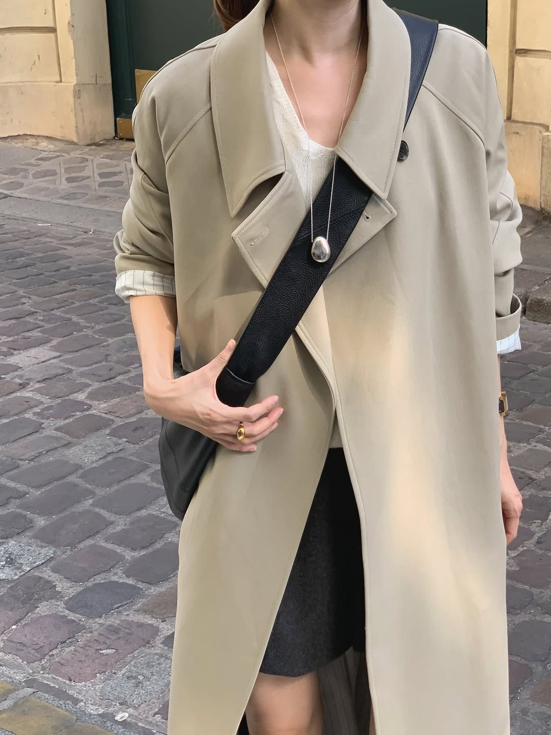 mare stripe-lining trench coat-2col