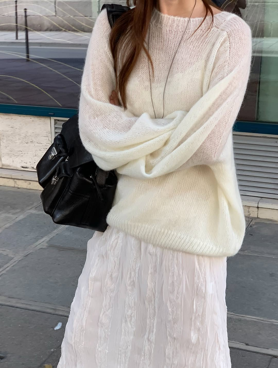 Row mohair balloon knit-2col
