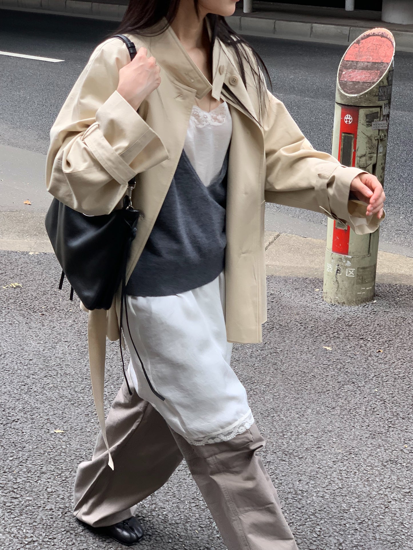 low-belted trench coat-2col