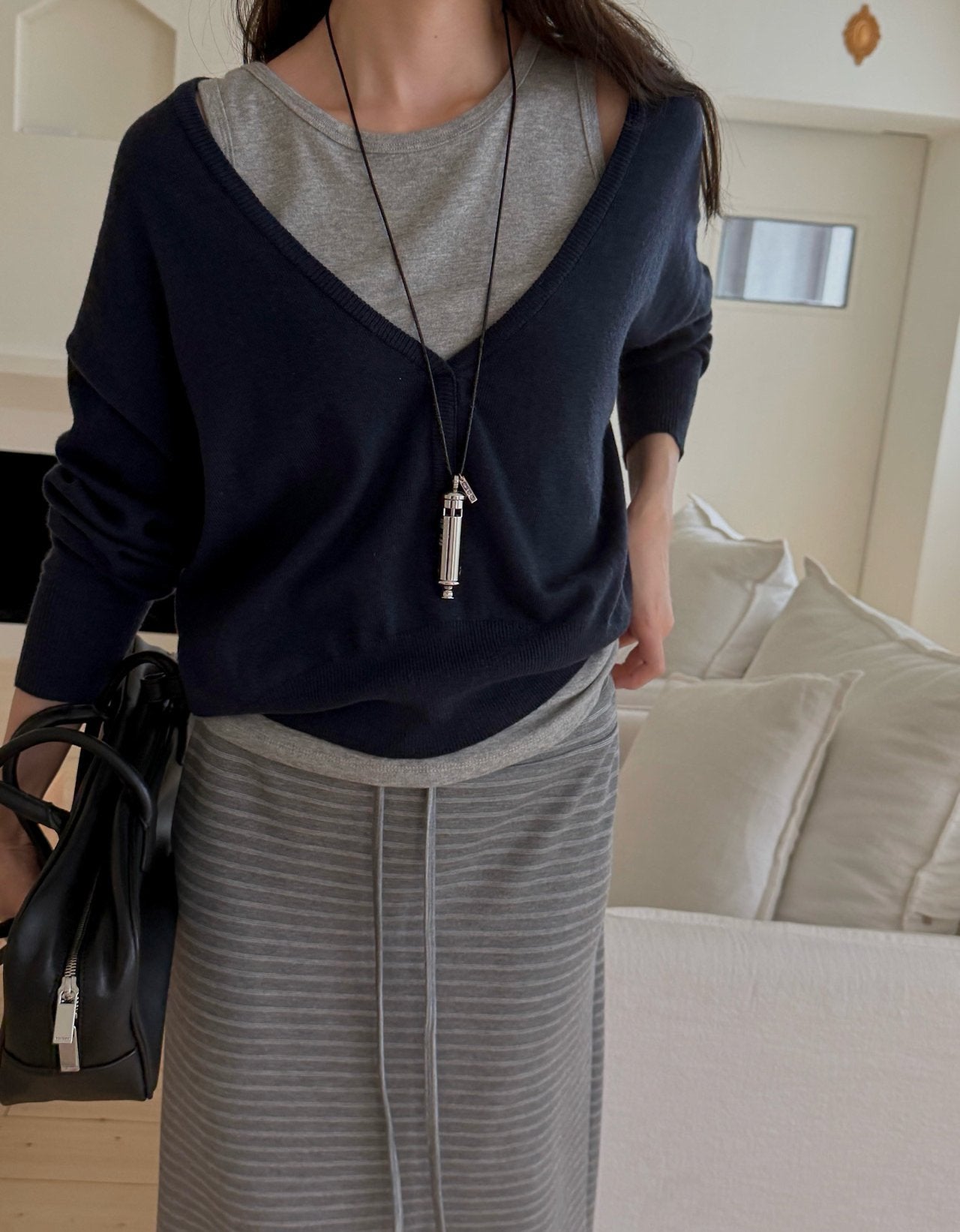 low neck knit-3col
