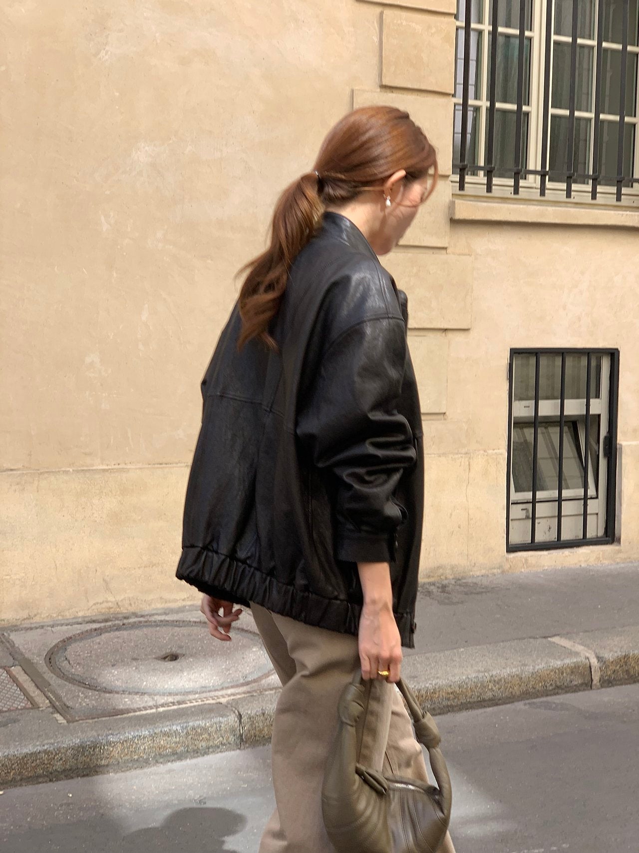 Hale lambskin leather blouson-2col