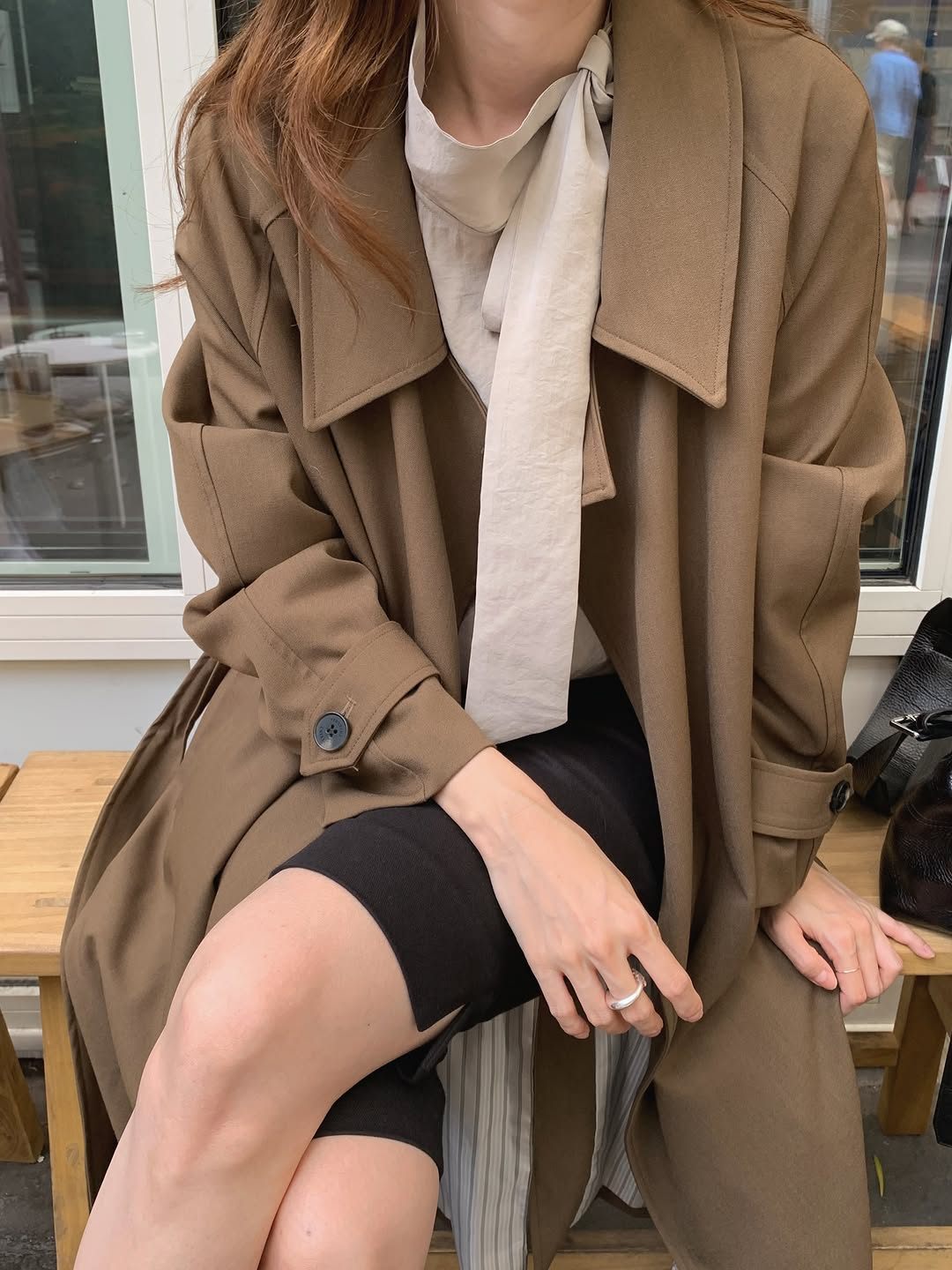 mare stripe-lining trench coat-2col