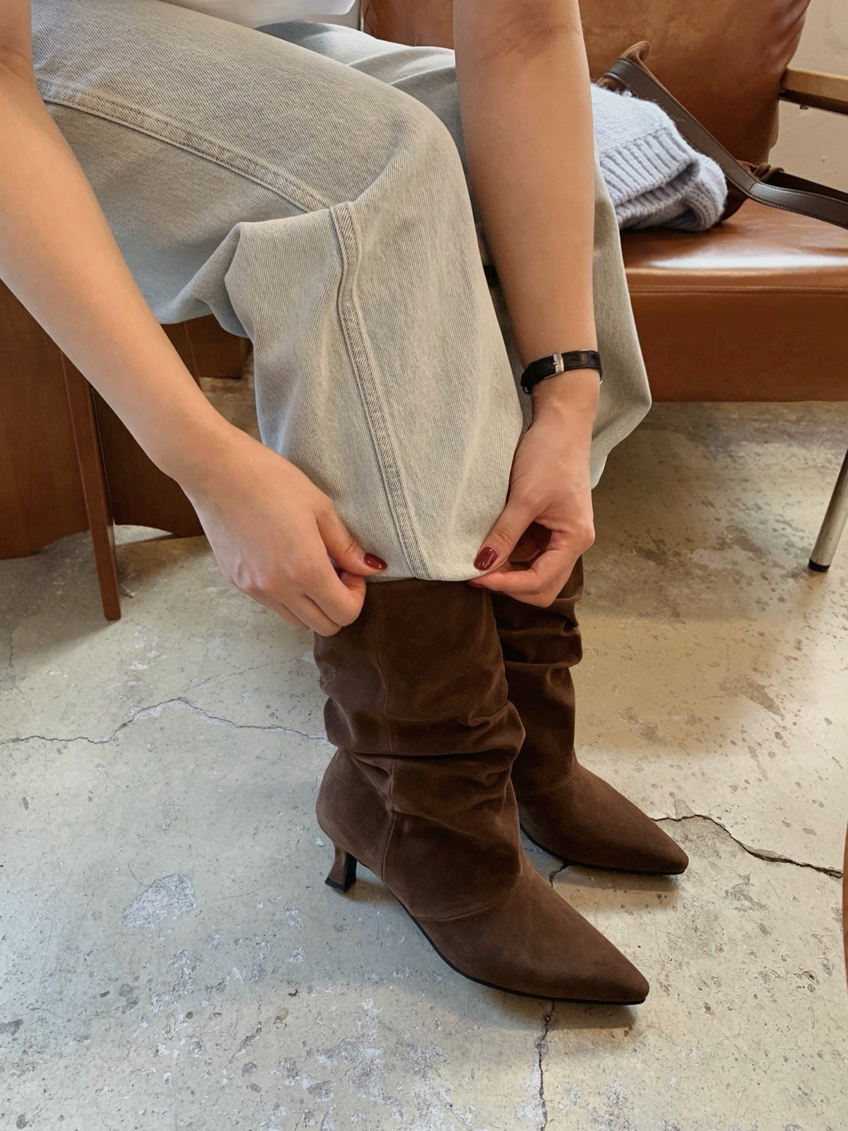 suede slouch boots-3col