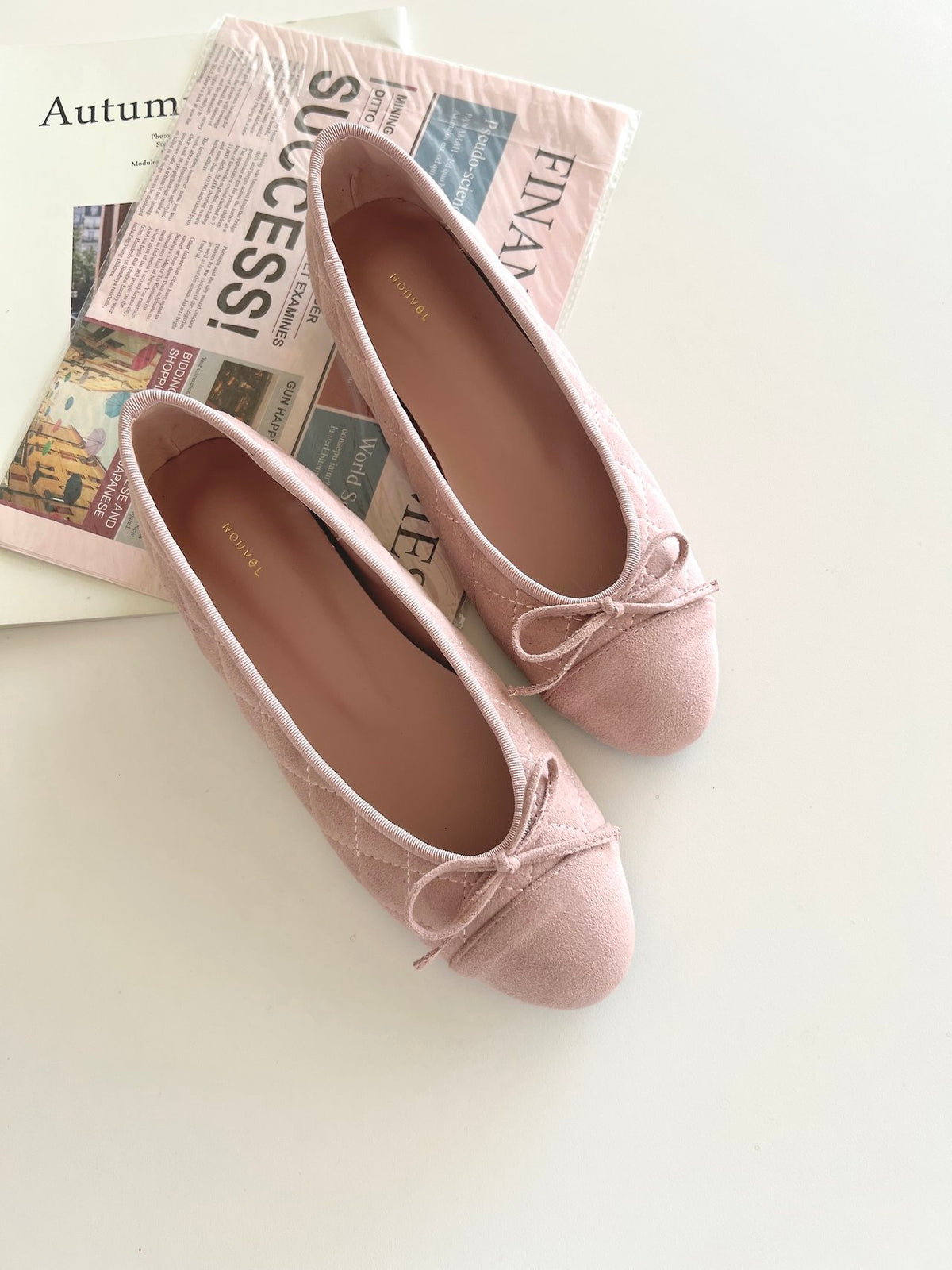 Suede Nubuck Ribbon Flats-5col