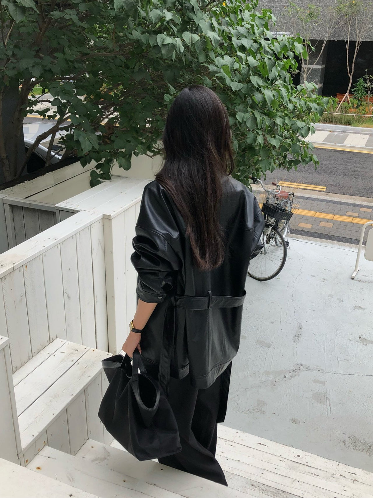 paris half leather jacket