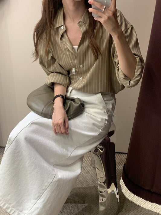Soren tencel stripe shirt