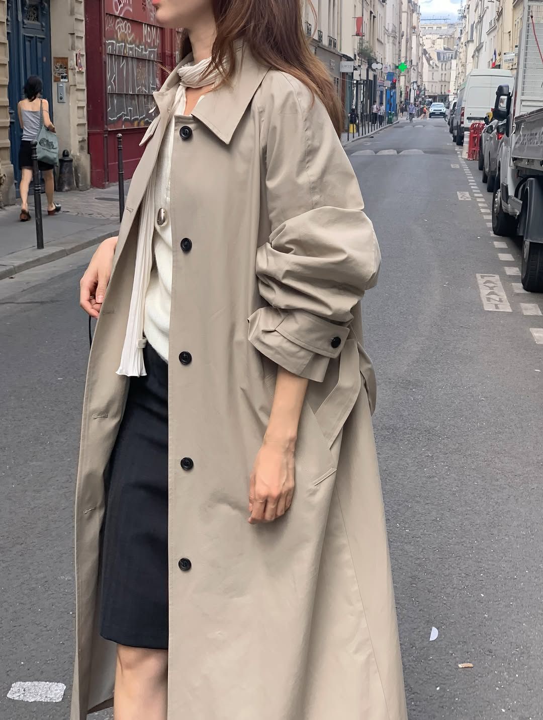 Barnet long trench coat