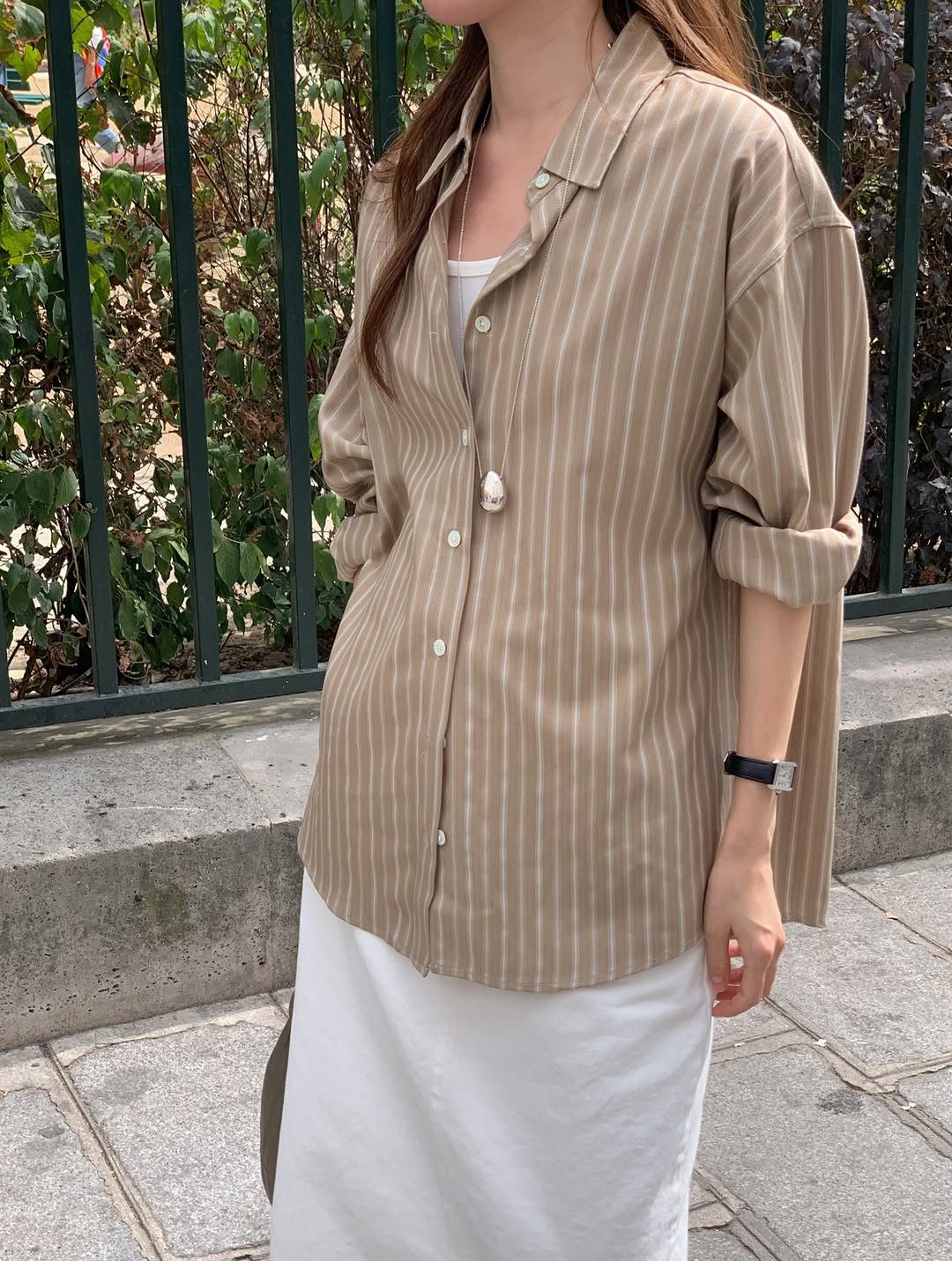 Soren tencel stripe shirt