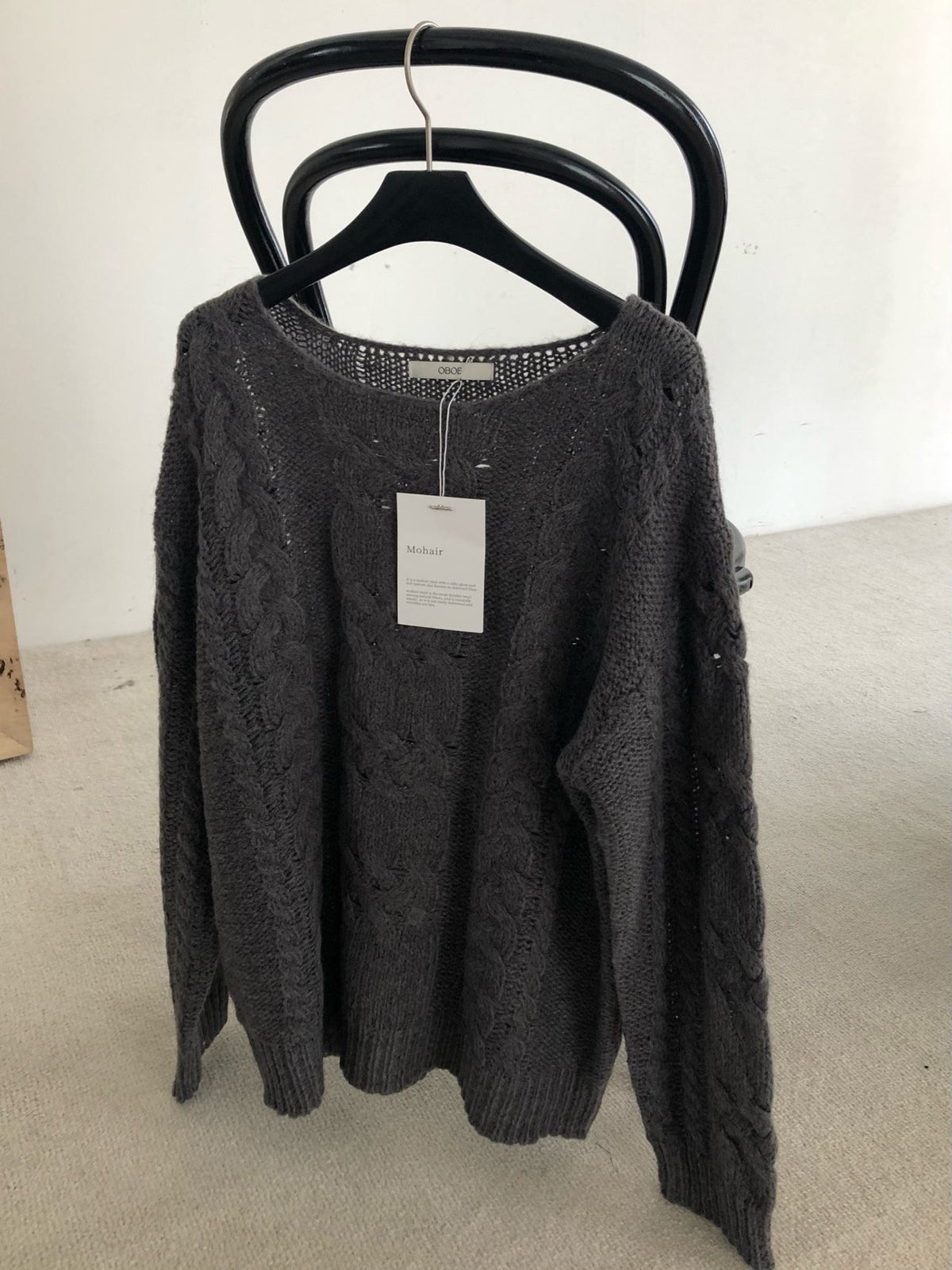 mohair cable knit-2col