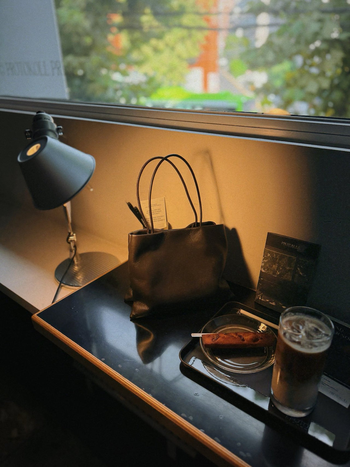 Lamb leather laptop bag