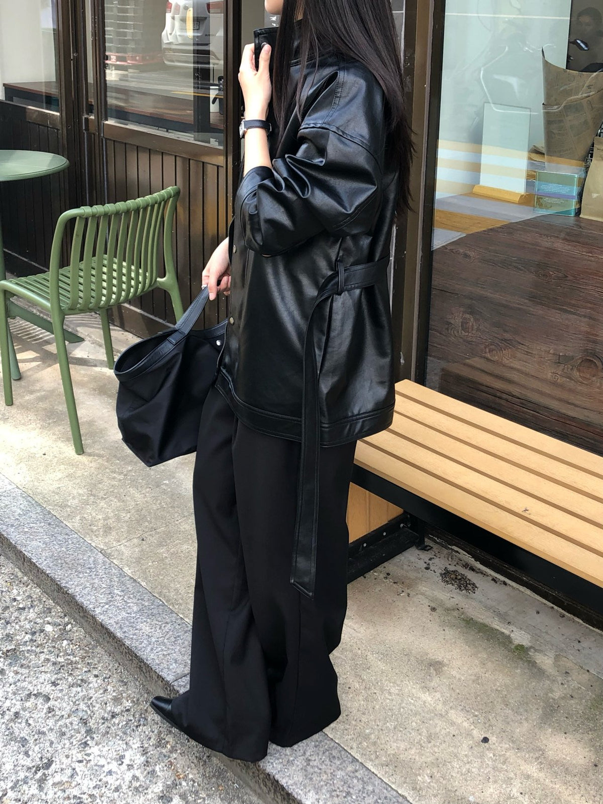 paris half leather jacket