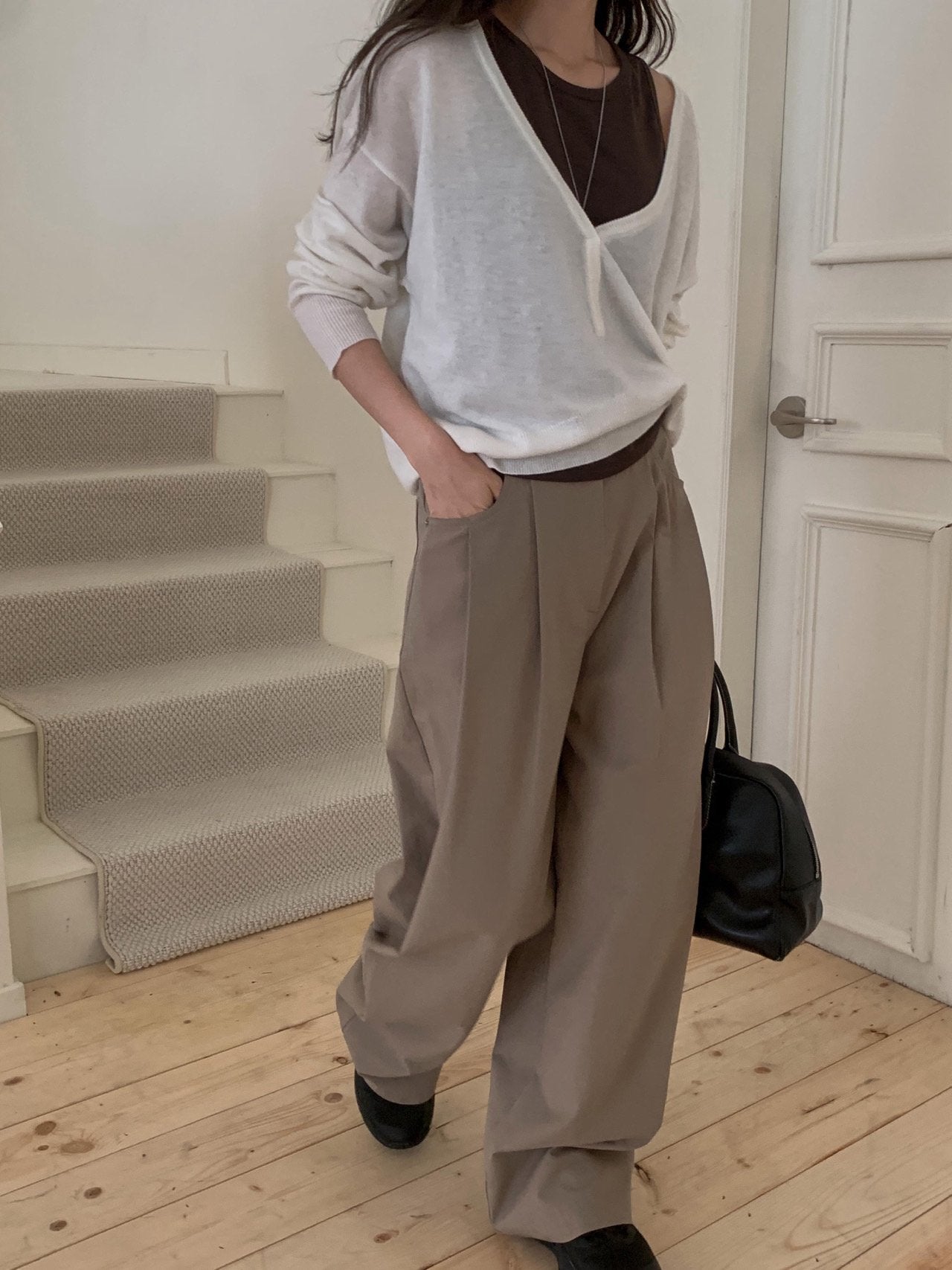 tony cotton pants-2col